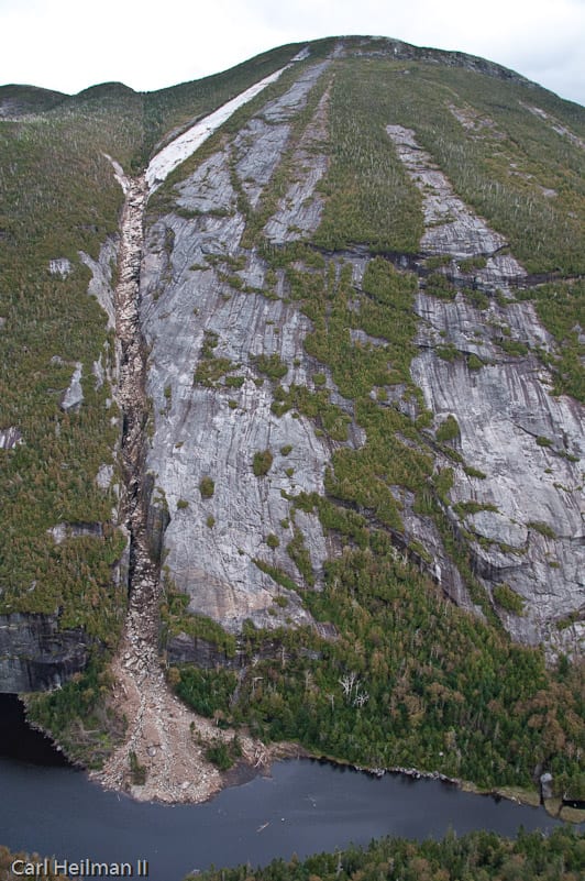 The Trap Dike after Tropical Storm Irene. The slide at the top of the dike is new. Photo by Carl Heilmann II.