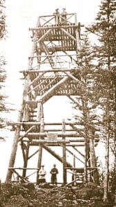 Thirty-five foot log fire tower on Black Mountain erected in 1911.