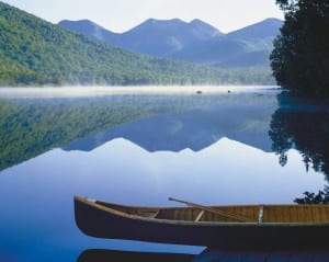 Upper Ausable Lake with Canoe