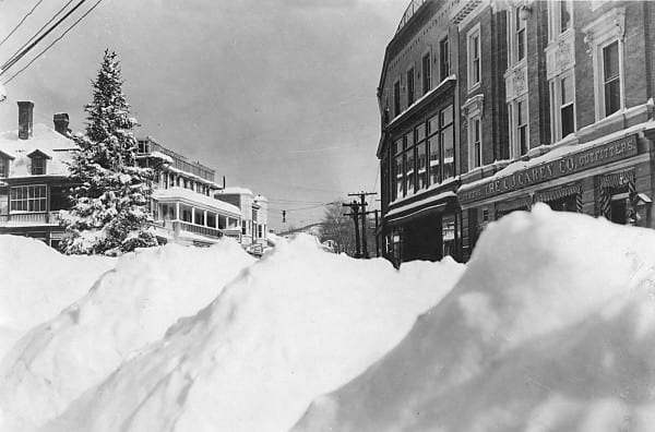 Main Street in Saranac Lake after a blizzard in January 1925.