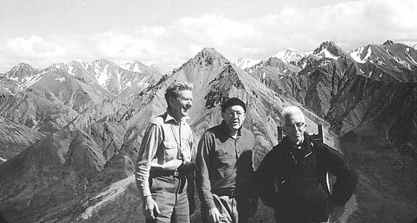 Olaus Murie, Howard Zahniser and Adolph Murie on Cathedral Mountain in Alaska.