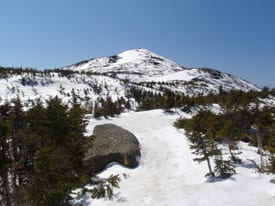 marcy-snow-cone-blog Mount Marcy in late April. Photo by Phil Brown.