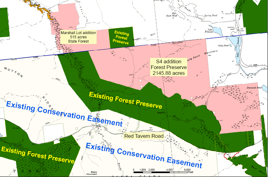 Deer River map The land shaded in pink will be added to state holdings.