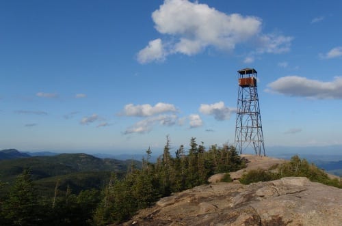 Hurricane tower Hurricane Mountain fire tower. Photo by Phil Brown.