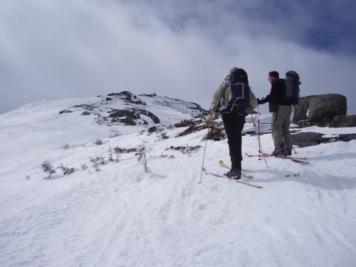 Skiers ascend Mount Marcy in spring. Photo by Dick Tucker.