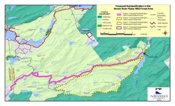 2010MRP_Reclass_Map_JuneMailing_Final Map of proposed land-classification changes in Moose River Plains.