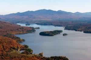 Long Lake offers wide views of the High Peaks Wilderness.