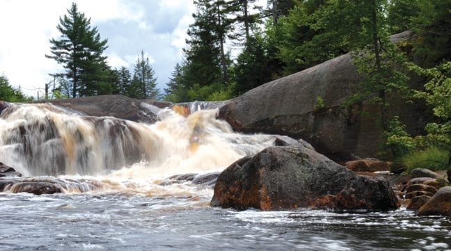 High Falls on the Oswegatchie was but one of the high points of the author's hike.