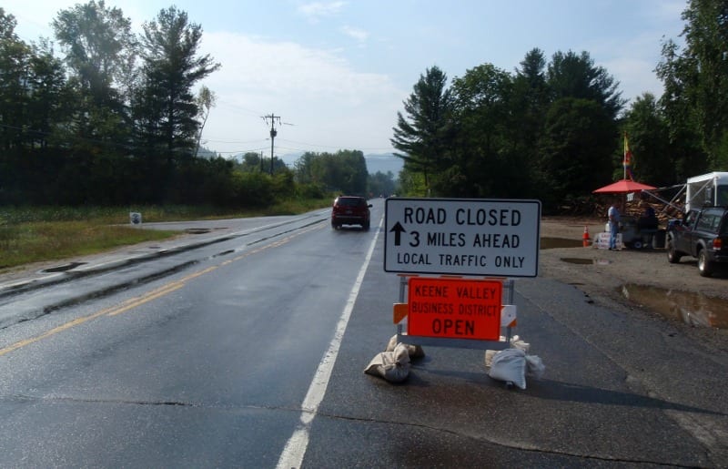 DOT recently replaced a barricade with these signs. Photo by Phil Brown.