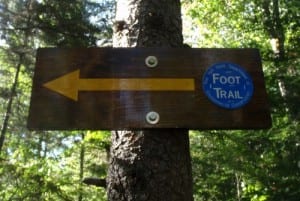 Sign for Marcy Brook crossing. Photo by Phil Brown.