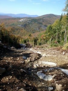 A view from the rubble near the top of the slide. Photo by Phil Brown.