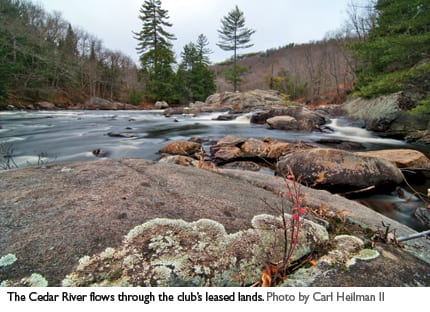 The Cedar River flows through lands leased by the Gooley Club. Photo by Carl Heilman II.