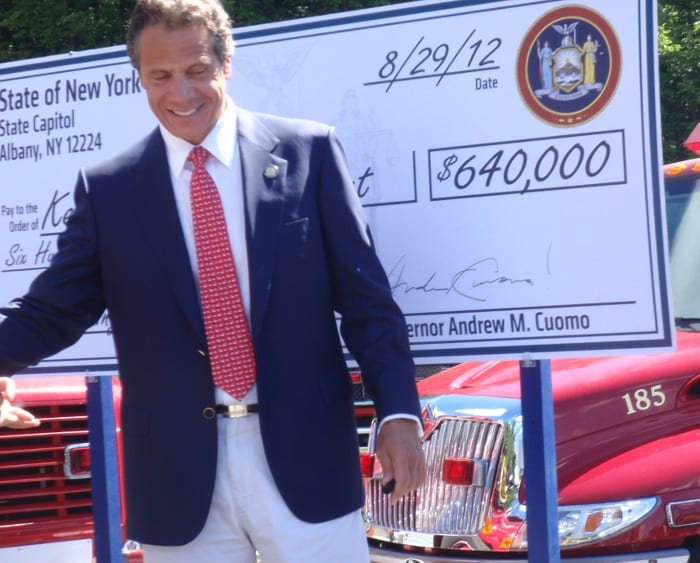 Governor Andrew Cuomo pledges $640,000 for Keene fire house.