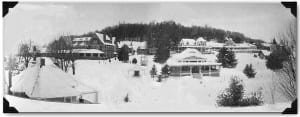 Trudeau Sanatorium, shown here in 1930, had grown to 58 buildings on 85 acres by 1951.