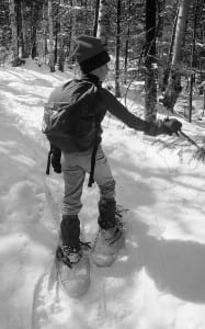 Photo by Carl Heilman A young snowshoer enjoys time on the trail.