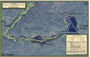 The state attorney general’s office submitted this map as an exhibit in the case. It shows the contested route paddled by Explorer Editor Phil Brown and a carry trail that avoids private property.