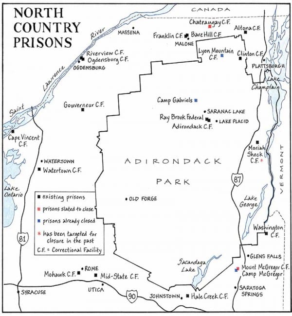 north country prisons map
