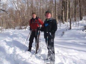 Phil Brown, left, and Tim pose near the start of the journey. Explorer photo