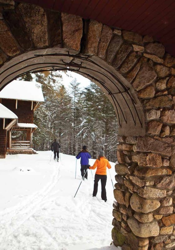 Camp Santanoni was built with native stone and spruce. Photo by Nancie Battaglia