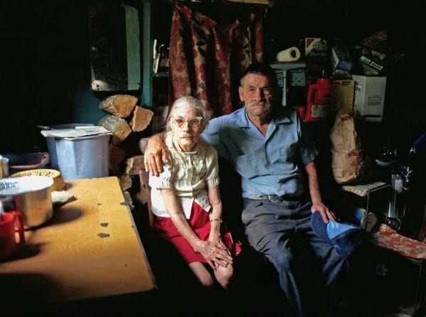 Eleanor and Albert Alger in their oneroom home.