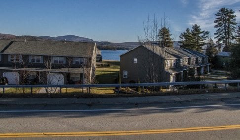 Condominiums on Route 9 block passing motorists’ view of Schroon Lake. PHOTO BY SETH LANG