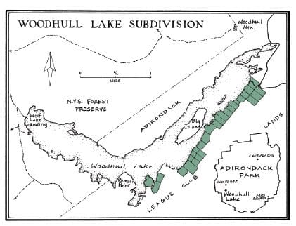 In 2006 the Adirondack Park Agency approved a subdivision on Woodhull Lake that critics said failed to adequately protect the shoreline.  MAP BY NANCY BERNSTEIN