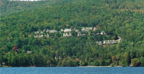 Development on watershed slopes can endanger water quality.   FUND FOR LAKE GEORGE