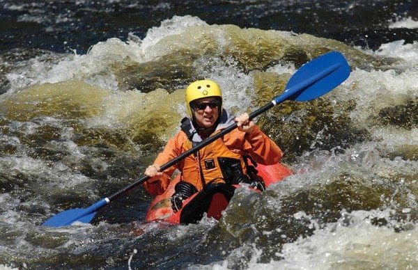 Explorer Editor Phil Brown rides through the rapids known as The Narrows in the Hudson Gorge. Photo by Jim Swedberg