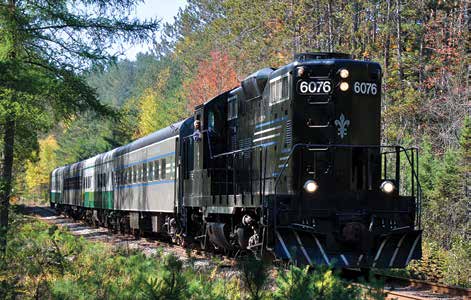 A tourist train operates on portions of the ninety-mile rail line. Photo by Susan Bibeau