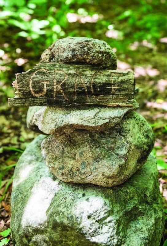 A cairn helps keep hikers on route. Photo by Lisa Godfrey