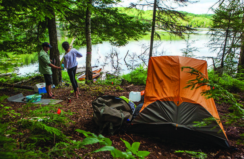 The state has designated thirteen waterfront campsites on the Essex Chain. Photo by Nancie Battaglia