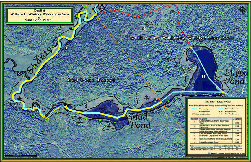 The disputed waterway is shown by the double (yellow and blue) lines. Courtesy of State Attorney General's Office.