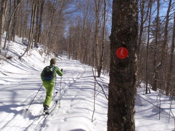 A skier starts out on the Upper Hudson Ski Trail. Photo by Phil Brown.