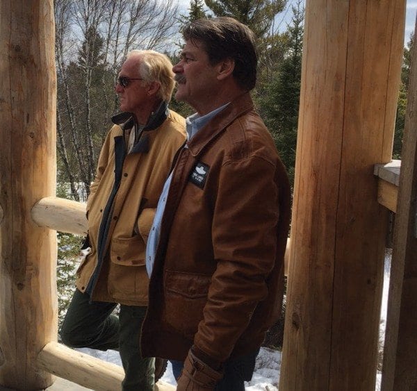 In early April, golfing legend Greg Norman (left) toured Tupper Lake with Tom Lawson. Norman is a potential investor in the Adirondack Club and Resort. Courtesy of Jim LaValley