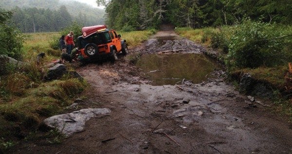 Vehicles have caused damage on Crane Pond Road, which was supposed to be closed in 1989. Photo courtesy of Peter Bauer