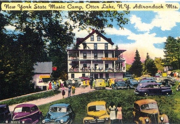 A vintage postcard shows the Otter Lake Hotel.