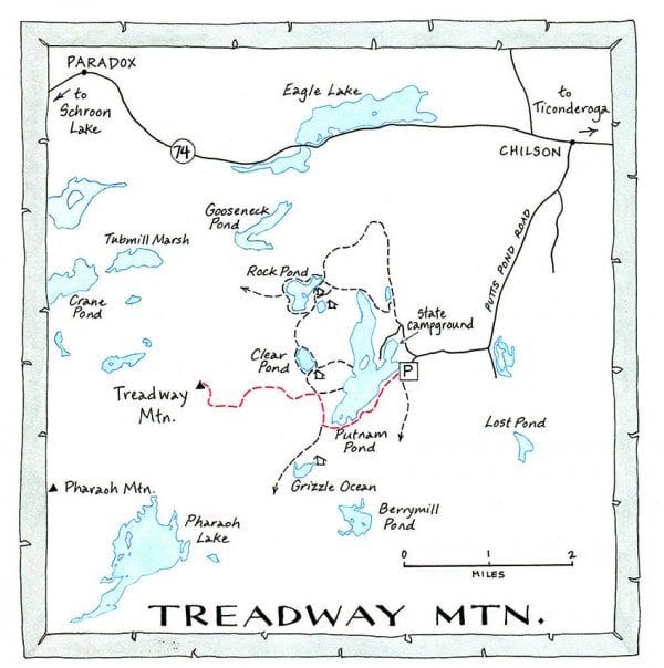 Treadway Mountain Map by Nancy Bernstein