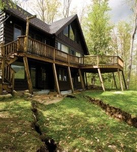 This house on Little Porter Mountain was condemned after a mudslide. Photo by Nancie Battaglia