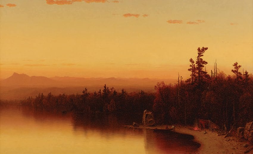 Sanford Robinson Gifford is among the artists mentioned in Mark Stoll’s book tracing the connection between religion and environmentalism in the United States. Gifford’s painting A Twilight in the Adirondacks is owned by the Adirondack Museum. Photo by Richard Walker/Courtesy of the Adirondack Museum