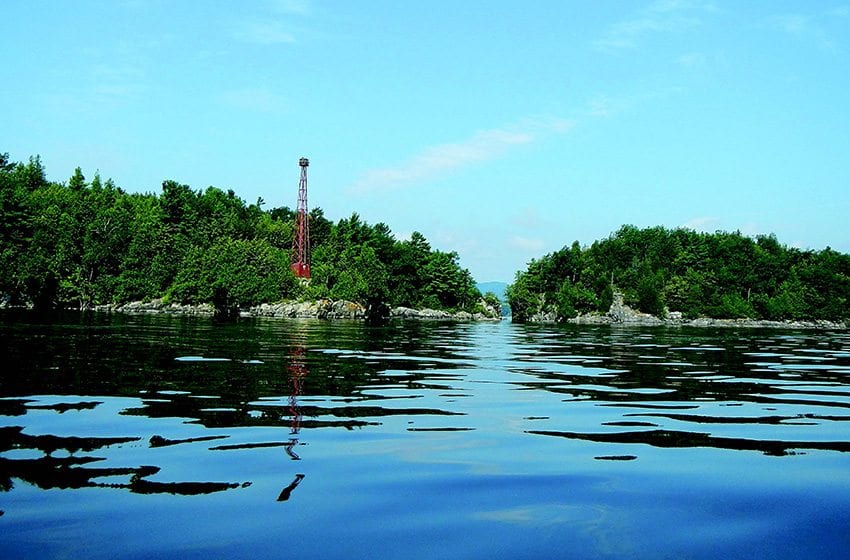 Split Rock on Lake Champlain once served as a territorial boundary. PHOTO BY ELIZABETH LEE