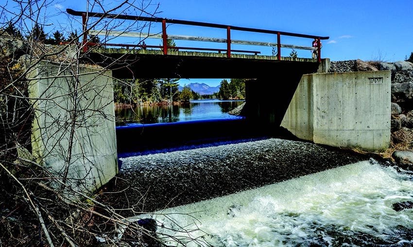 The water level of Boreas Ponds has been raised by a dam. PHOTO BY SETH JONES