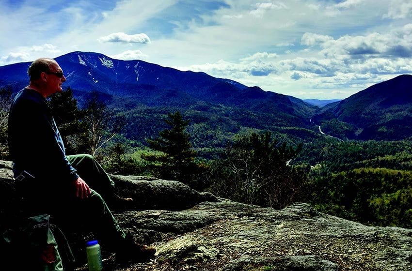 An overlook offers a good view of the slides on Giant Mountain. PHOTO BY LARRY MASTER 