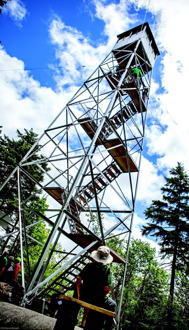 Volunteers made possible the restoration of the Stillwater Mountain fire tower.