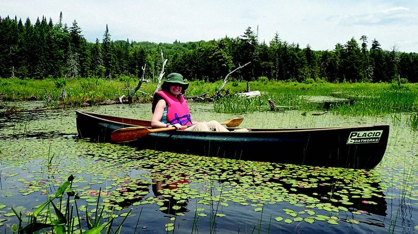 Carol MacKinnon Fox relaxes in the marsh at County Line Flow. PHOTO PHIL BROWN