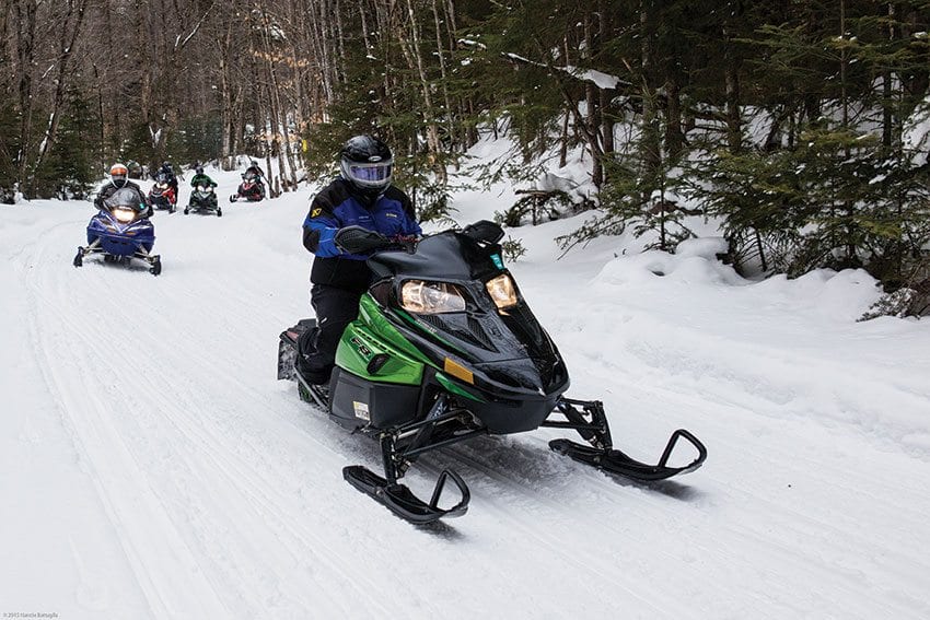 As it builds community connectors, the state is closing snowmobile trails in the forest interior. PHOTO BY NANCIE BATTAGLIA