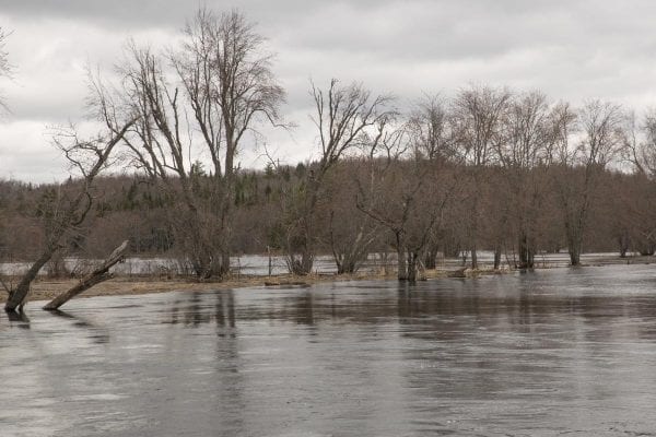 High water on the Saranac River this past April after snowmelt and heavy rains.