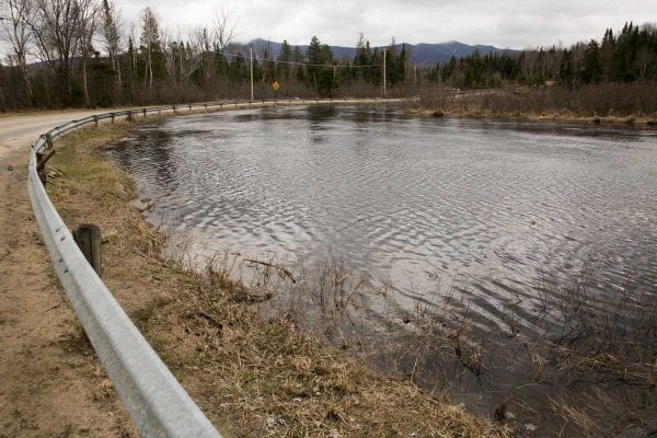 High water on the Saranac River this past April after snowmelt and heavy rains.