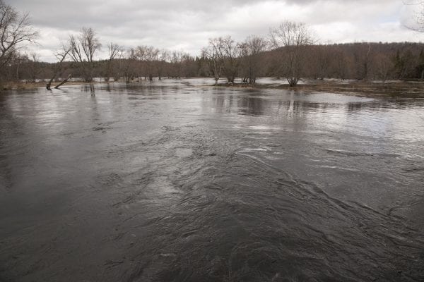 High water on the Saranac River this past April after snowmelt and heavy rains.