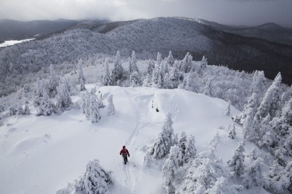 Scenes from a visit to the St. Regis Mountain fire tower with Doug Fitzgerald via the Teddy Roosevelt Trail in January 2017.