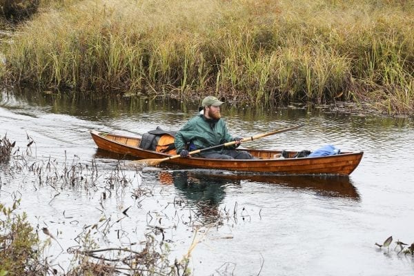 Nessmuk's great-great-great grandson Will Madison paddles Brown's Tract in September 2015. The trip retraced Nessmuk's historic 1880s trip from the Old Forge area to Paul Smiths and back.